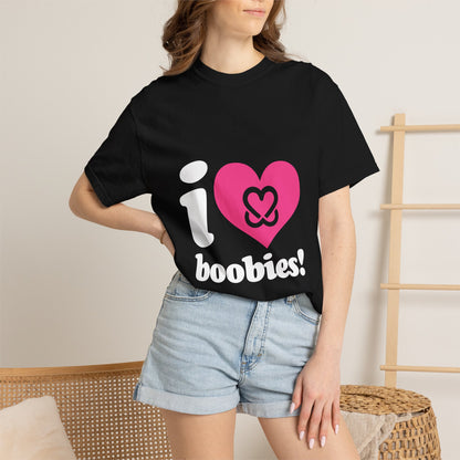 I Heart Boobies T-Shirt | Breast Cancer Awareness Heart Graphic