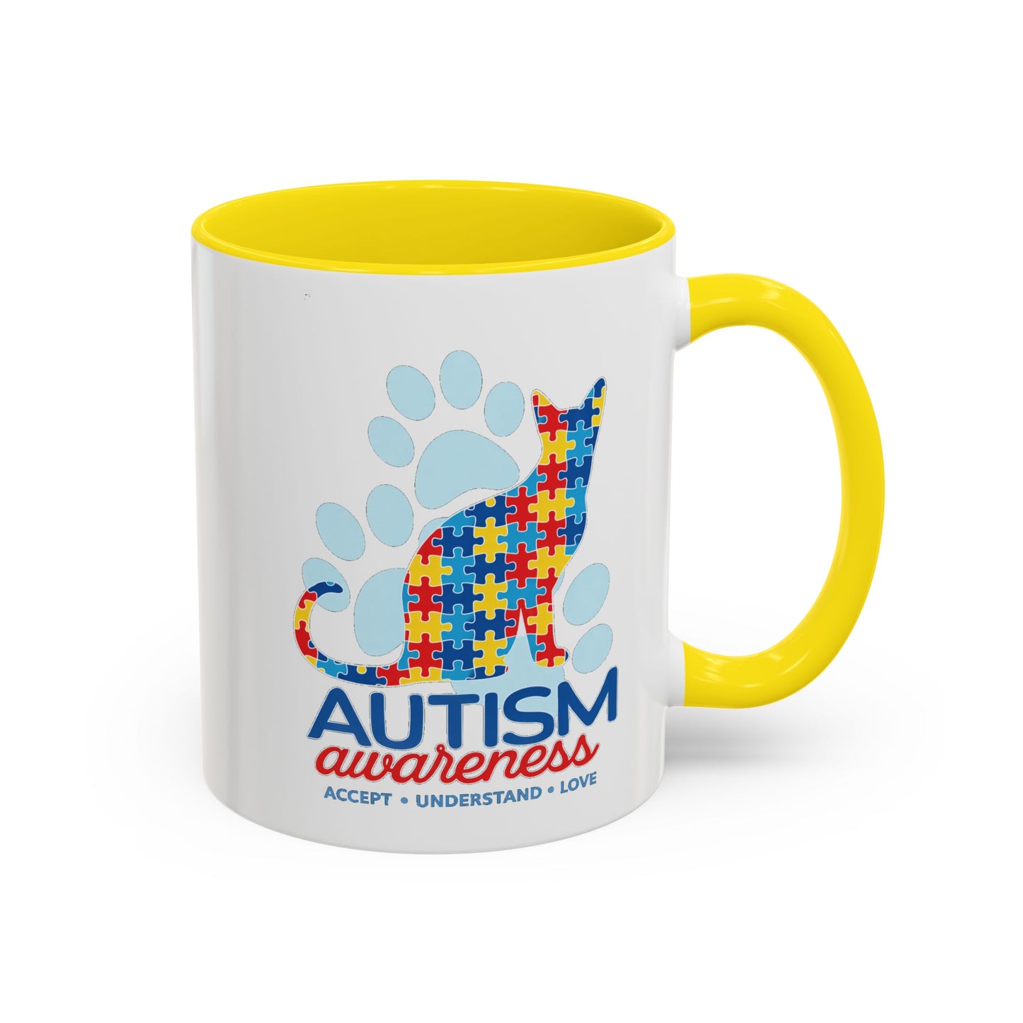Autism Awareness Puzzle Cat Mug | Accent Coffee Mug 11oz/15oz