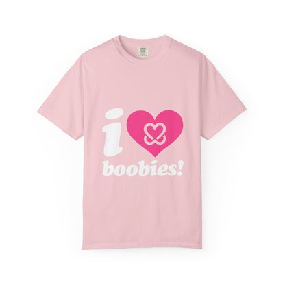 I Heart Boobies T-Shirt | Breast Cancer Awareness Heart Graphic