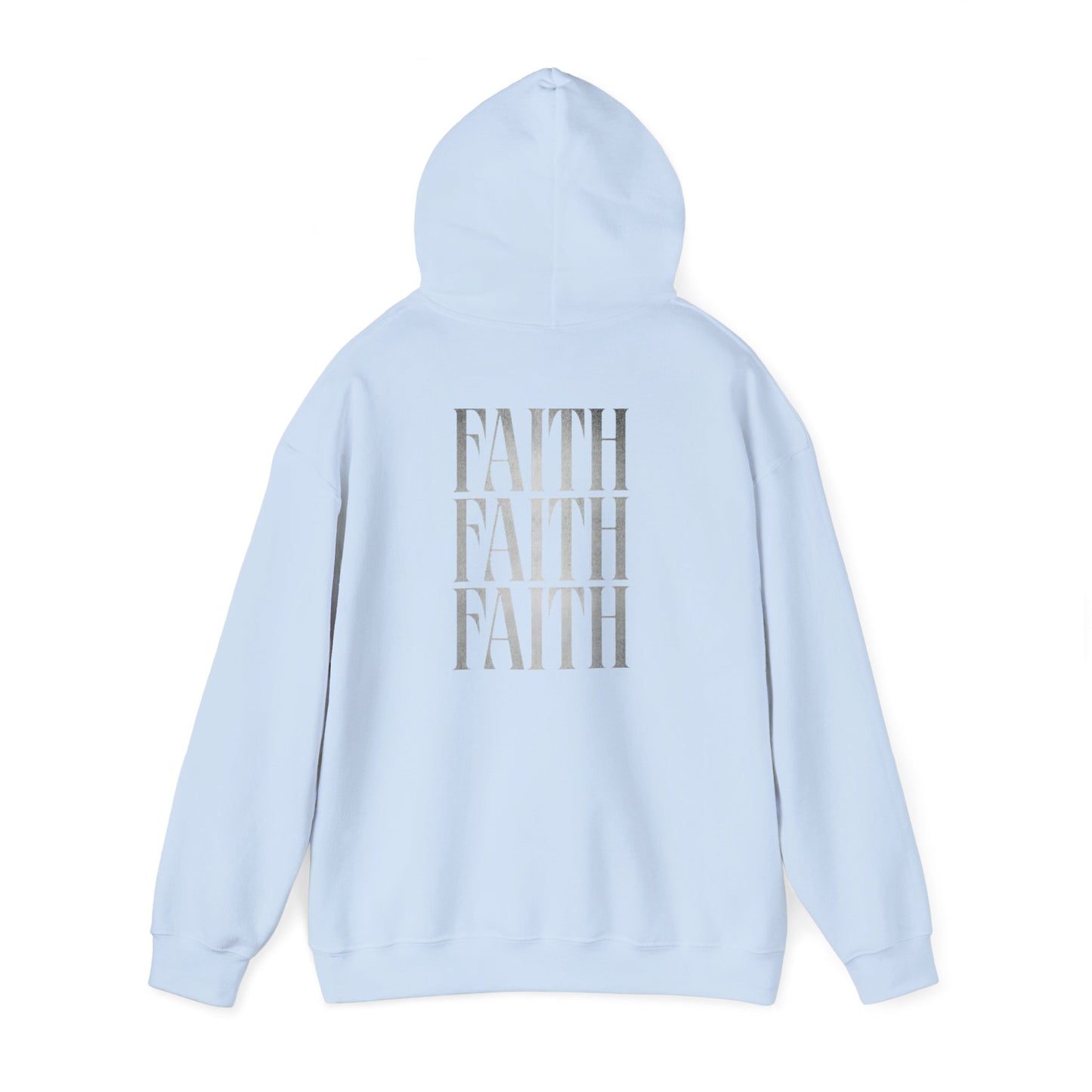 Minimal Cross Hoodie — Small Chest Christian Cross Graphic Hooded Sweatshirt