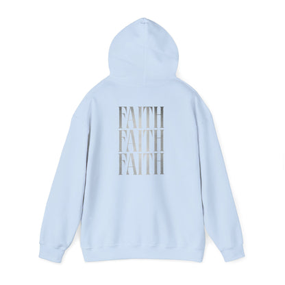 Minimal Cross Hoodie — Small Chest Christian Cross Graphic Hooded Sweatshirt