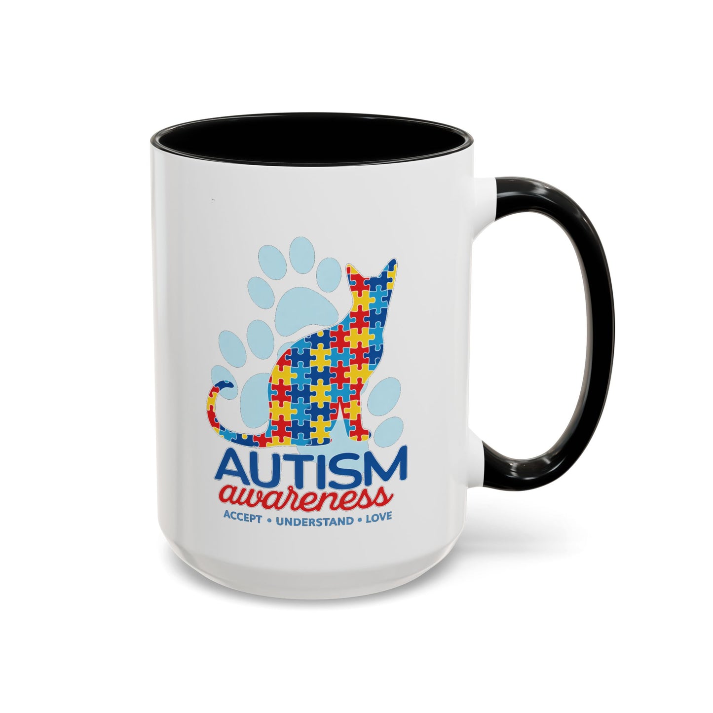 Autism Awareness Puzzle Cat Mug | Accent Coffee Mug 11oz/15oz