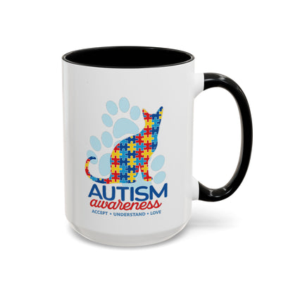 Autism Awareness Puzzle Cat Mug | Accent Coffee Mug 11oz/15oz