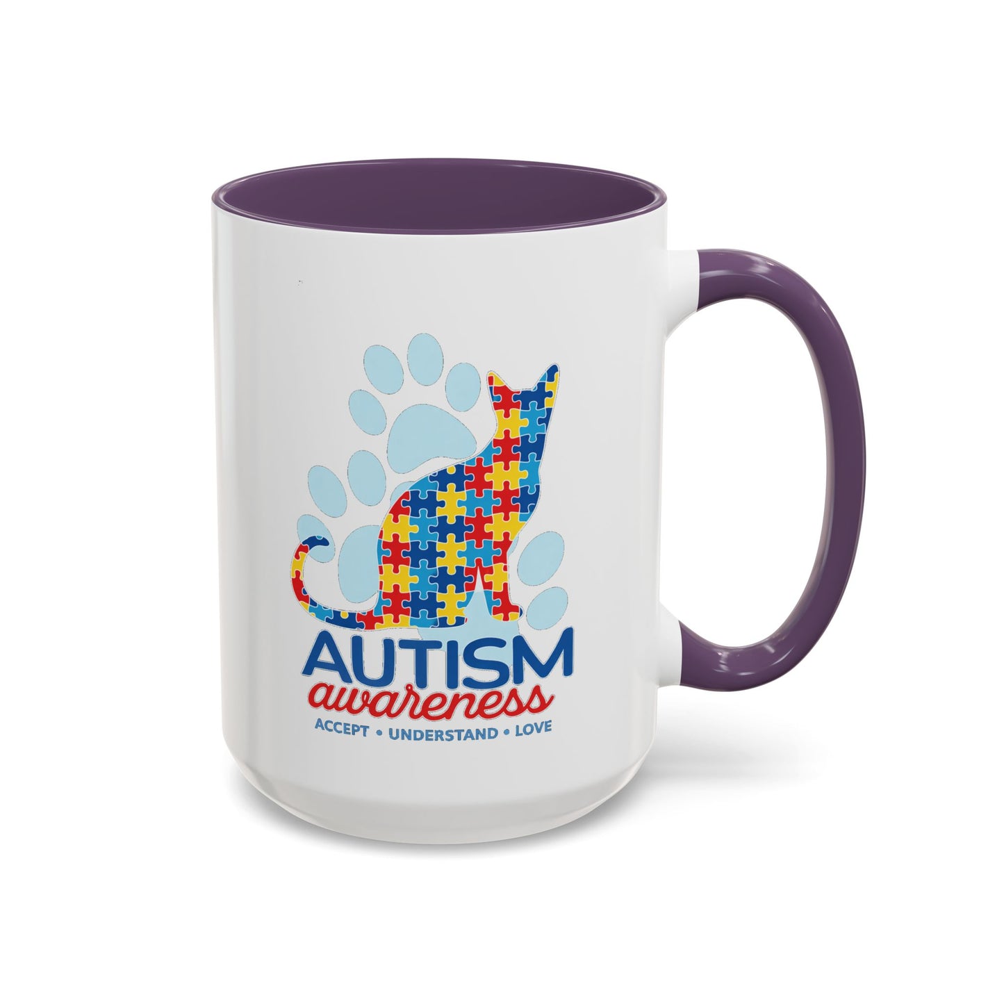 Autism Awareness Puzzle Cat Mug | Accent Coffee Mug 11oz/15oz