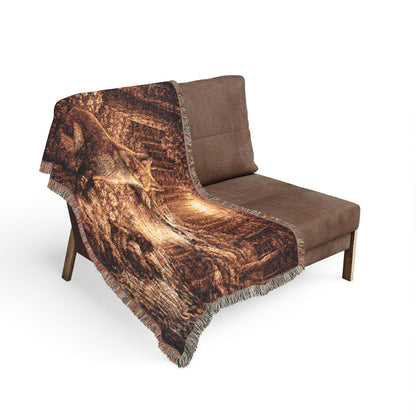 Woven Blanket Fox And The River | Rustic Cabin Throw