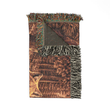 Woven Blanket Fox And The River | Rustic Cabin Throw