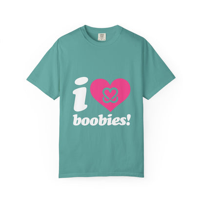 I Heart Boobies T-Shirt | Breast Cancer Awareness Heart Graphic