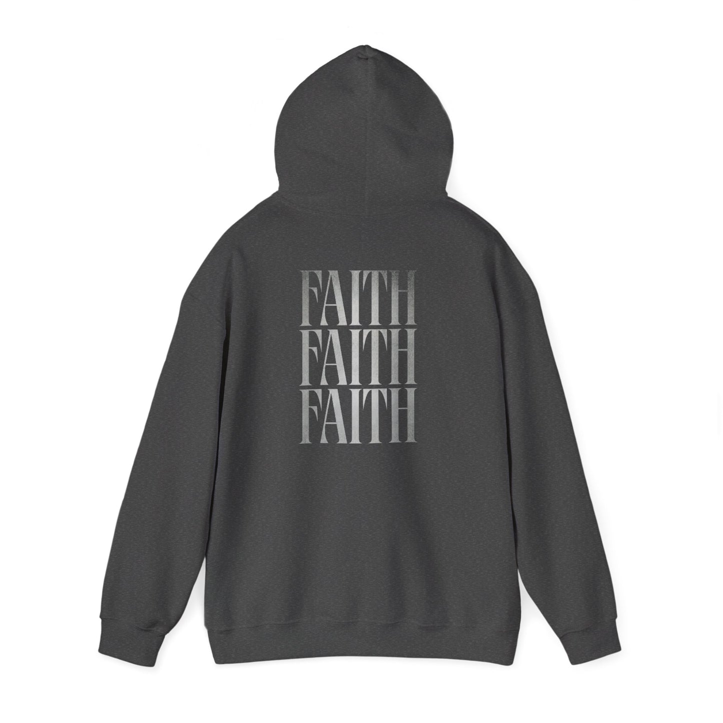 Minimal Cross Hoodie — Small Chest Christian Cross Graphic Hooded Sweatshirt