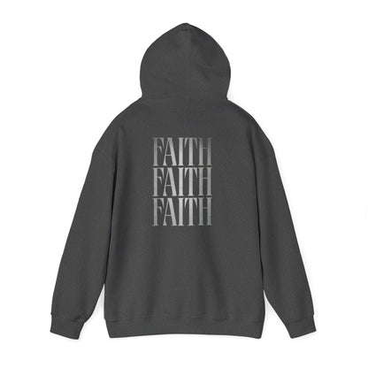 Minimal Cross Hoodie — Small Chest Christian Cross Graphic Hooded Sweatshirt