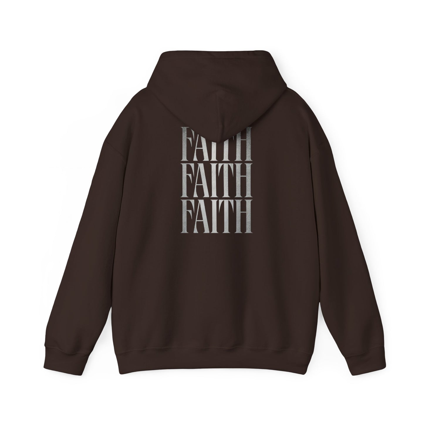Minimal Cross Hoodie — Small Chest Christian Cross Graphic Hooded Sweatshirt