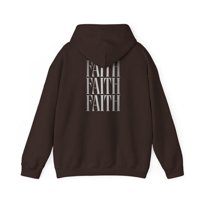 Minimal Cross Hoodie — Small Chest Christian Cross Graphic Hooded Sweatshirt