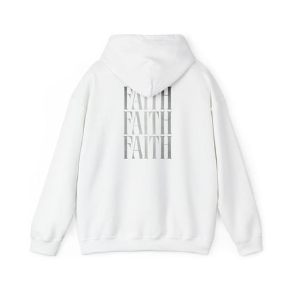 Minimal Cross Hoodie — Small Chest Christian Cross Graphic Hooded Sweatshirt