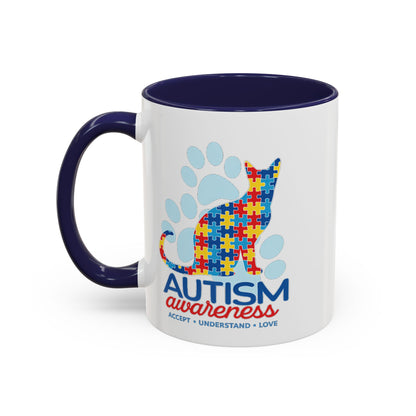 Autism Awareness Puzzle Cat Mug | Accent Coffee Mug 11oz/15oz